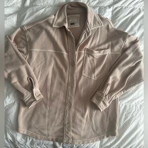 American Eagle Outfitters tan button up sweatshirt, size XS - NWOT